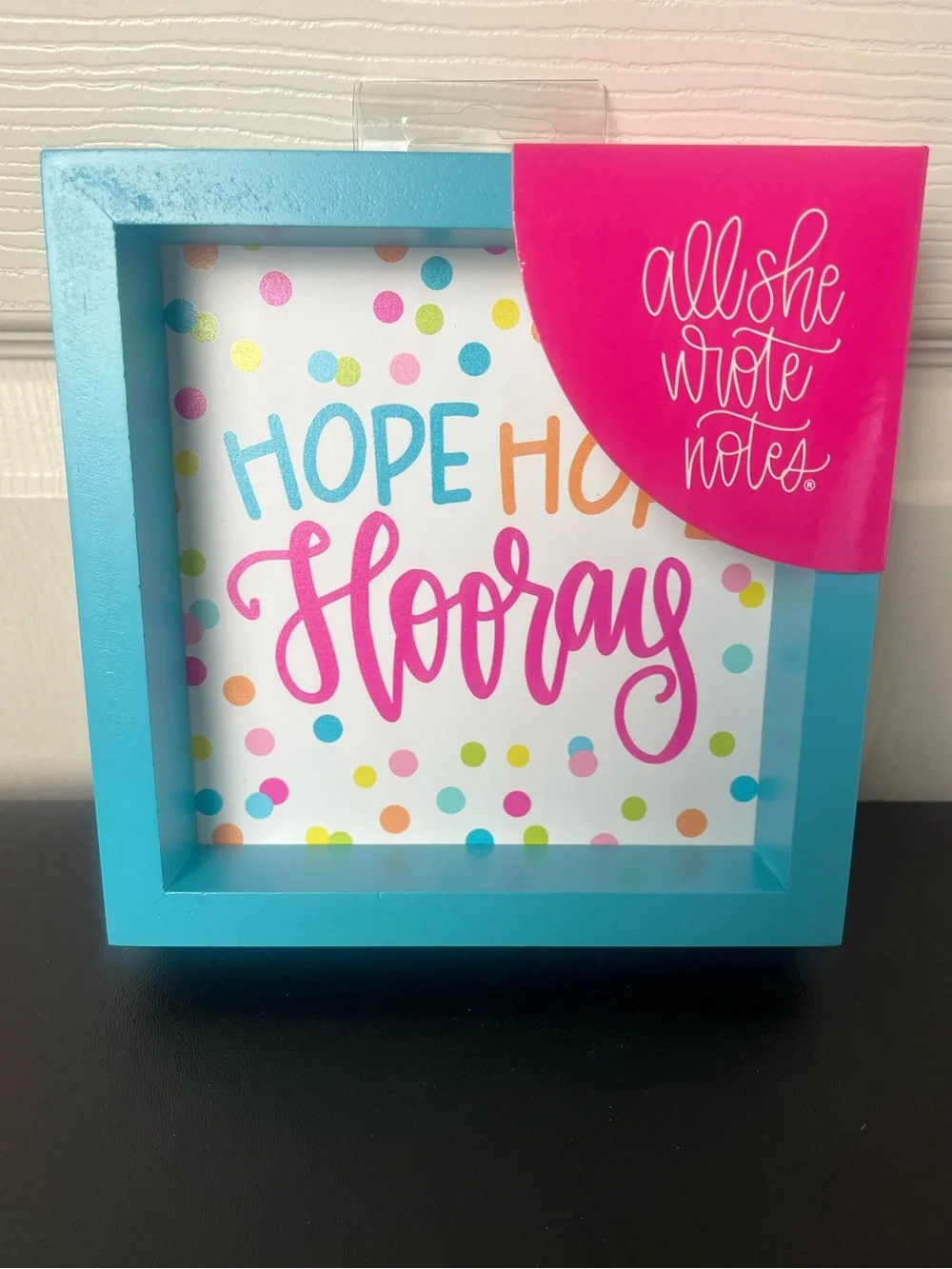 Teal 'Hooray' Decorative wall art